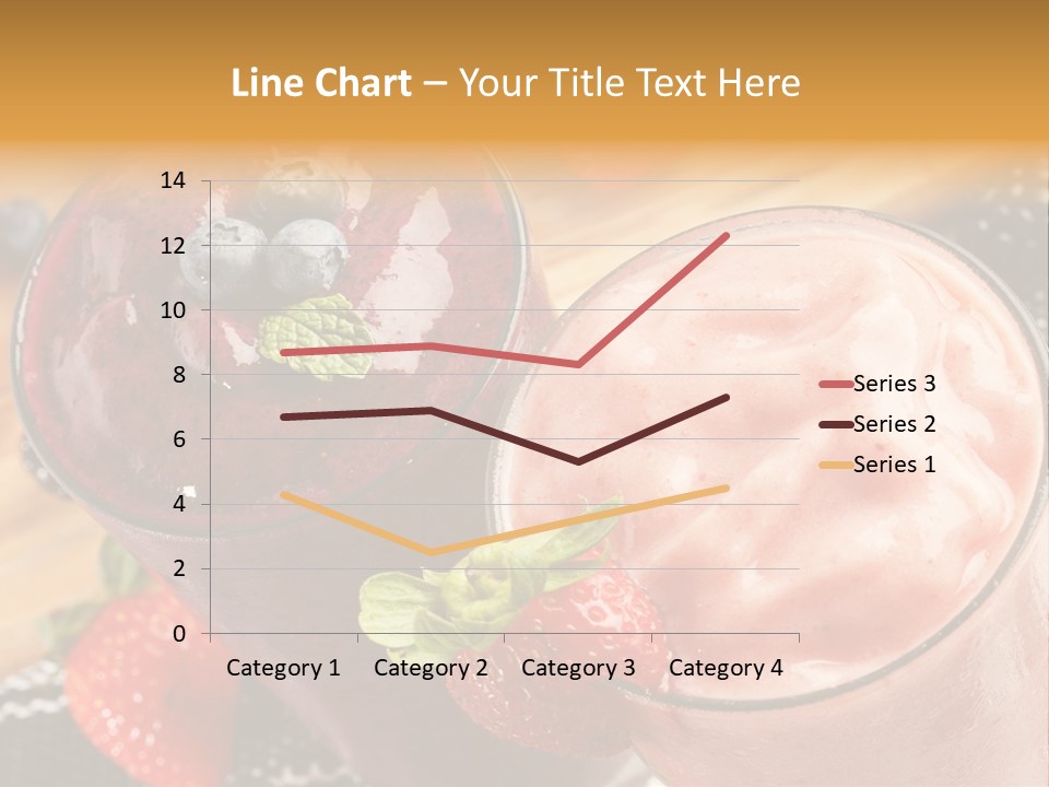 Two Glasses Of Smoothie With Strawberries On A Table PowerPoint Template