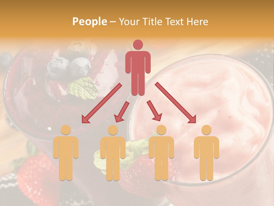 Two Glasses Of Smoothie With Strawberries On A Table PowerPoint Template