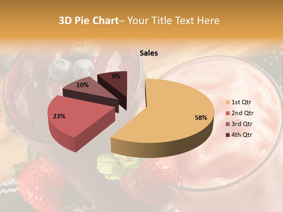Two Glasses Of Smoothie With Strawberries On A Table PowerPoint Template