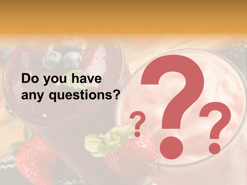 Two Glasses Of Smoothie With Strawberries On A Table PowerPoint Template