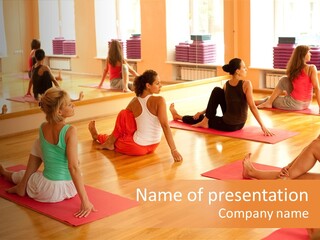 Exercising Yoga Class Female PowerPoint Template