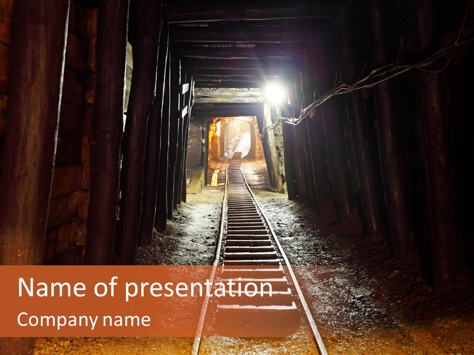 Stone Miner Train PowerPoint Template