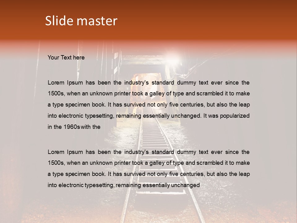 Stone Miner Train PowerPoint Template