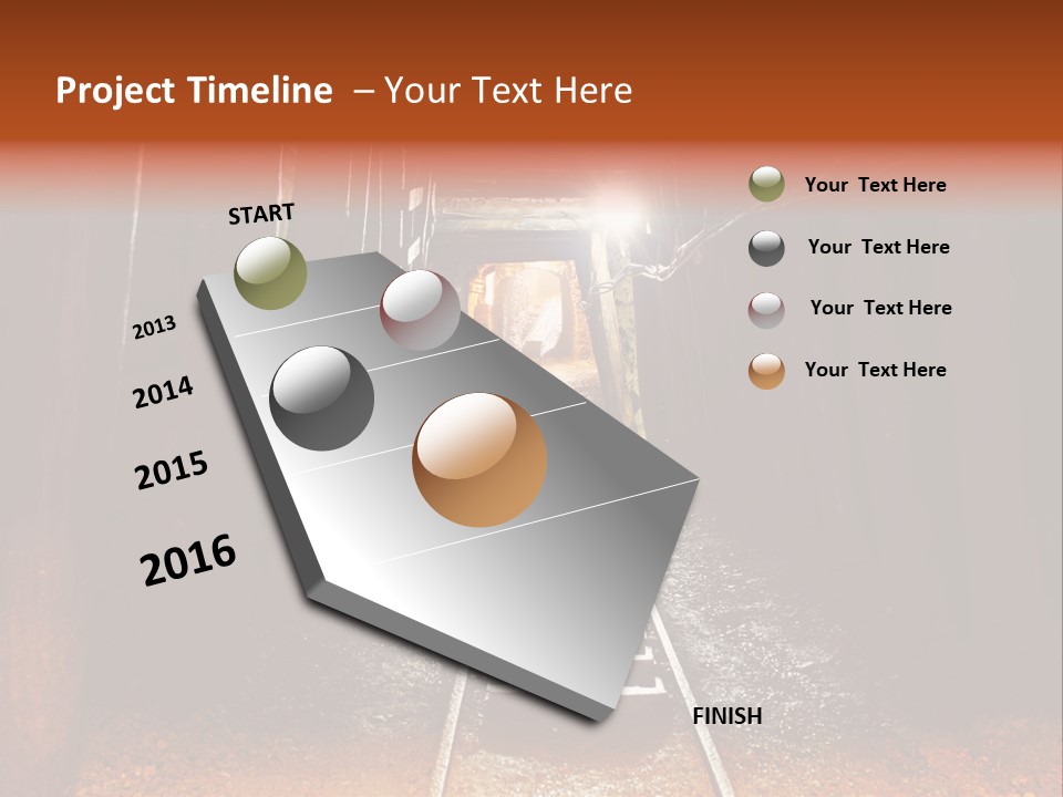 Stone Miner Train PowerPoint Template