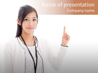 Message White Background Businesswoman PowerPoint Template