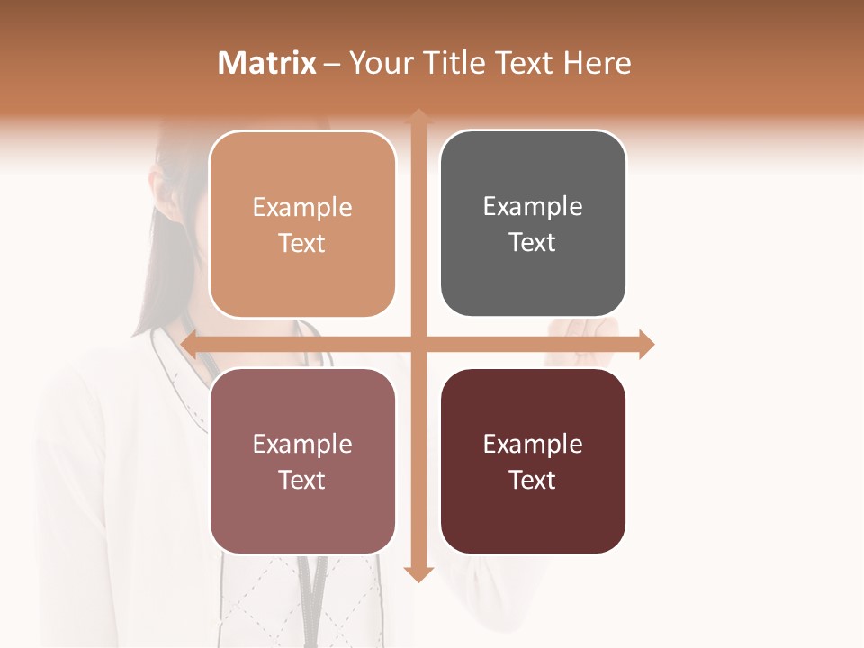 Message White Background Businesswoman PowerPoint Template