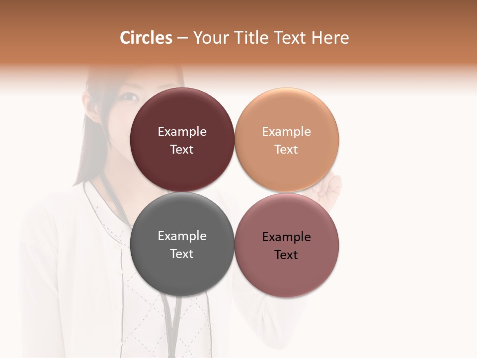 Message White Background Businesswoman PowerPoint Template