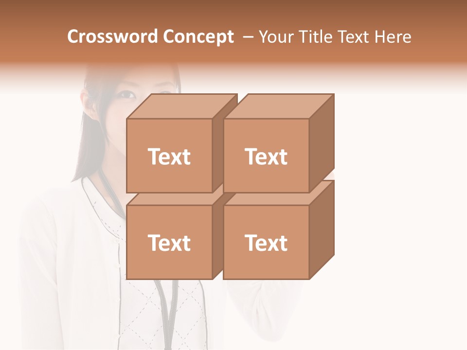 Message White Background Businesswoman PowerPoint Template