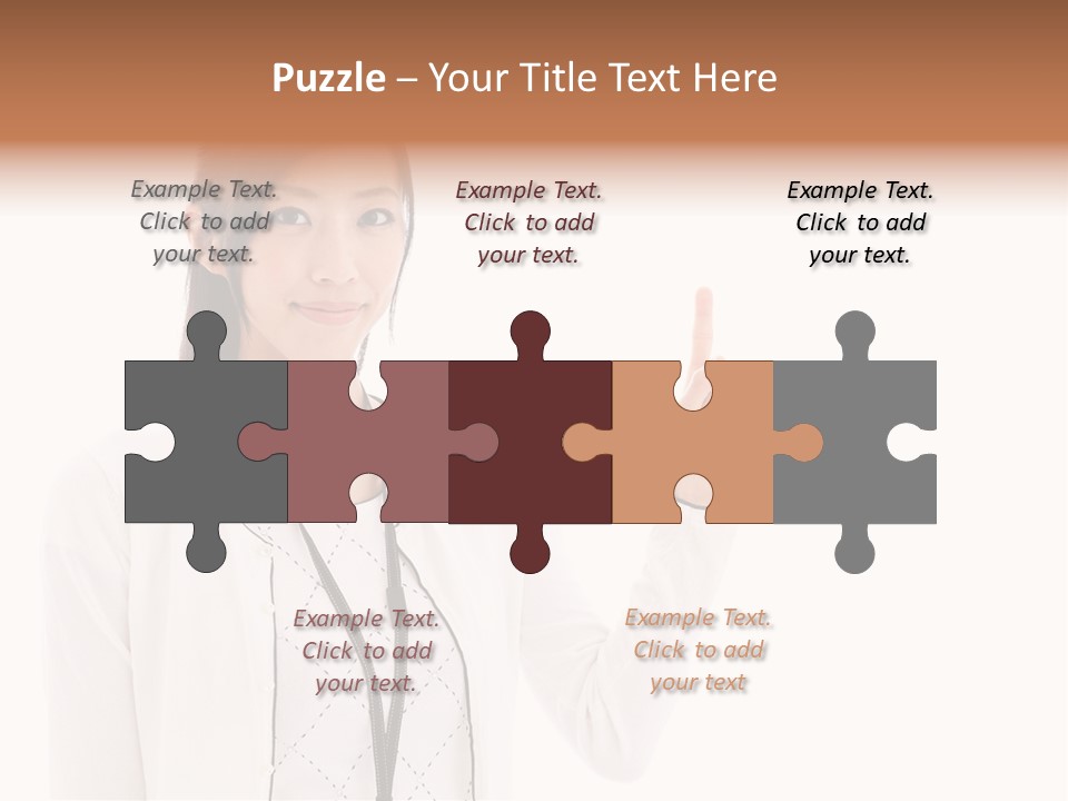 Message White Background Businesswoman PowerPoint Template