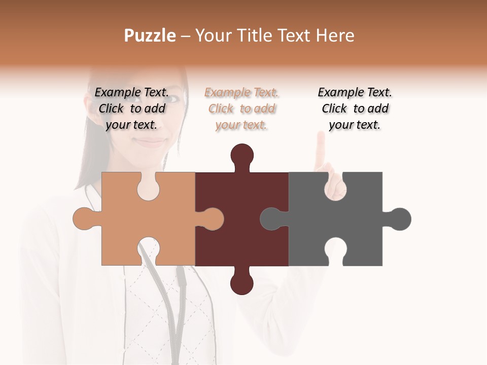 Message White Background Businesswoman PowerPoint Template