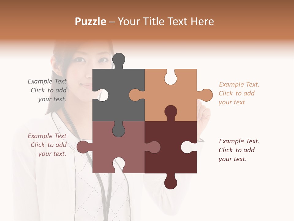 Message White Background Businesswoman PowerPoint Template