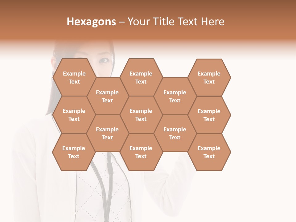 Message White Background Businesswoman PowerPoint Template