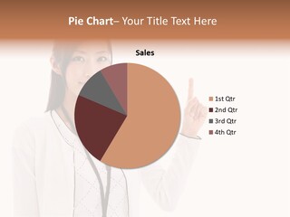 Message White Background Businesswoman PowerPoint Template