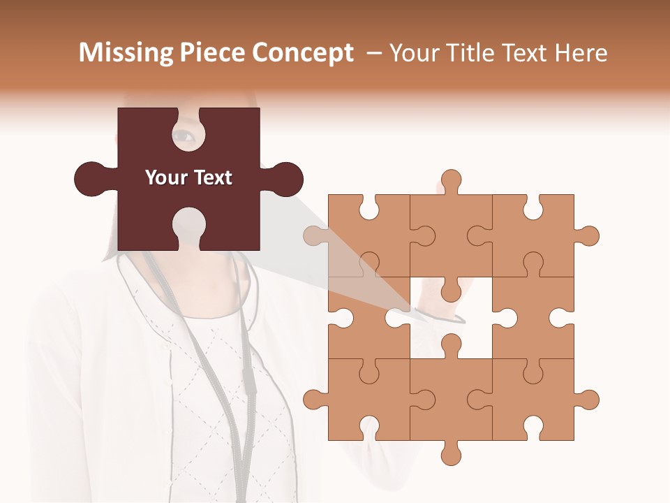 Message White Background Businesswoman PowerPoint Template