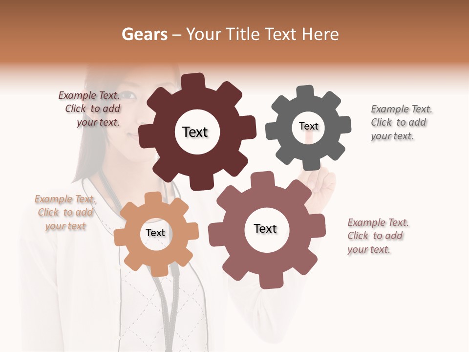 Message White Background Businesswoman PowerPoint Template