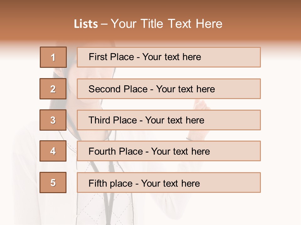 Message White Background Businesswoman PowerPoint Template