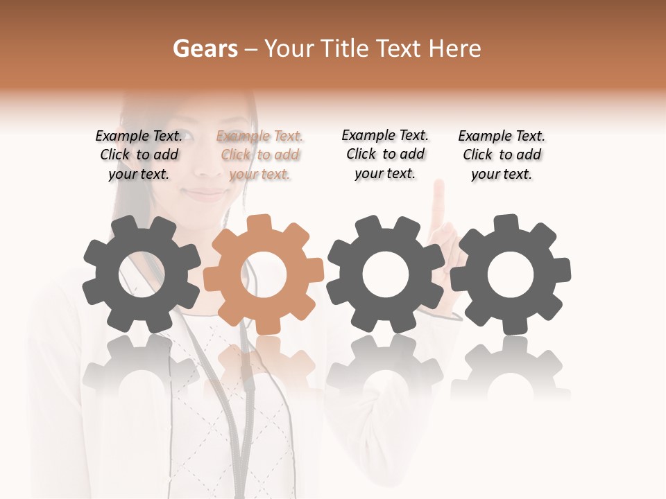 Message White Background Businesswoman PowerPoint Template