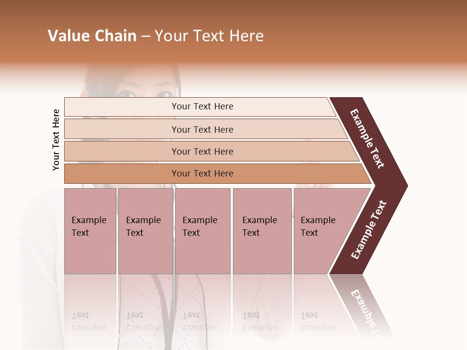 Message White Background Businesswoman PowerPoint Template