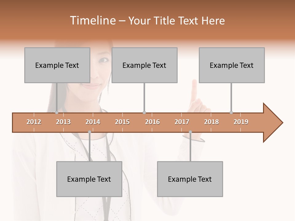 Message White Background Businesswoman PowerPoint Template