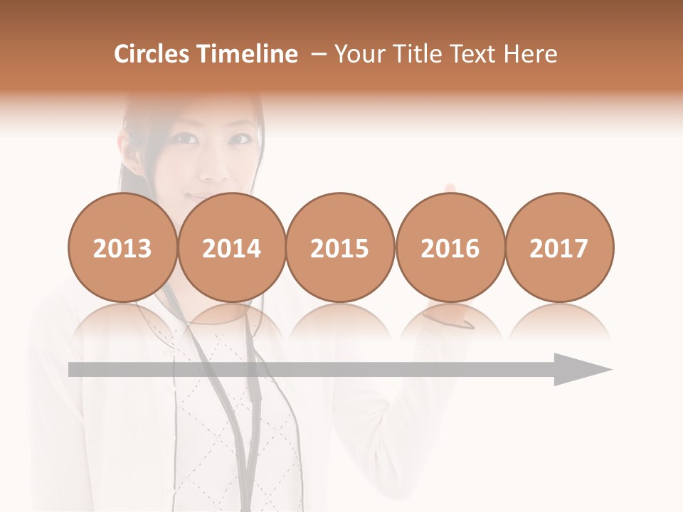 Message White Background Businesswoman PowerPoint Template