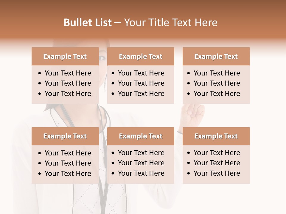 Message White Background Businesswoman PowerPoint Template