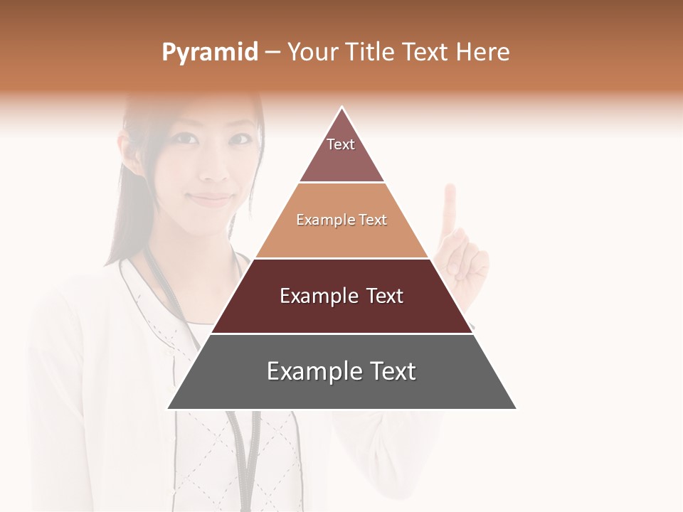 Message White Background Businesswoman PowerPoint Template