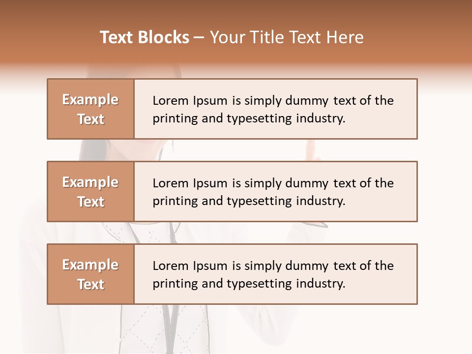 Message White Background Businesswoman PowerPoint Template