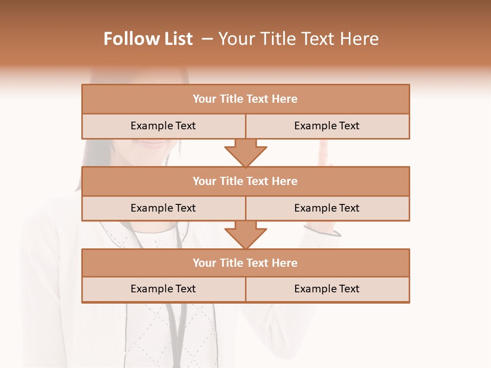 Message White Background Businesswoman PowerPoint Template