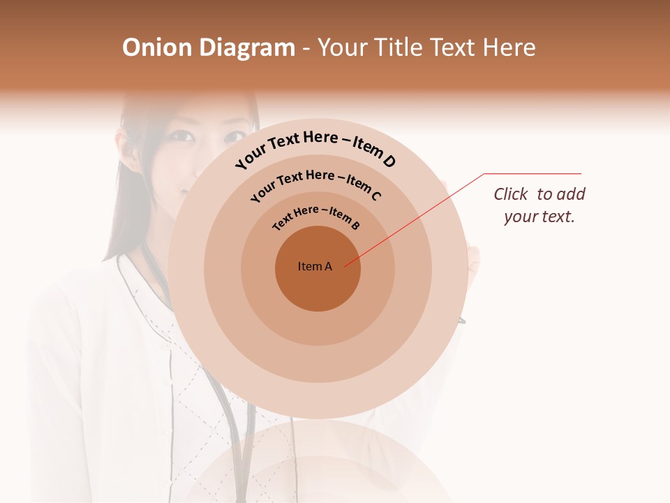 Message White Background Businesswoman PowerPoint Template