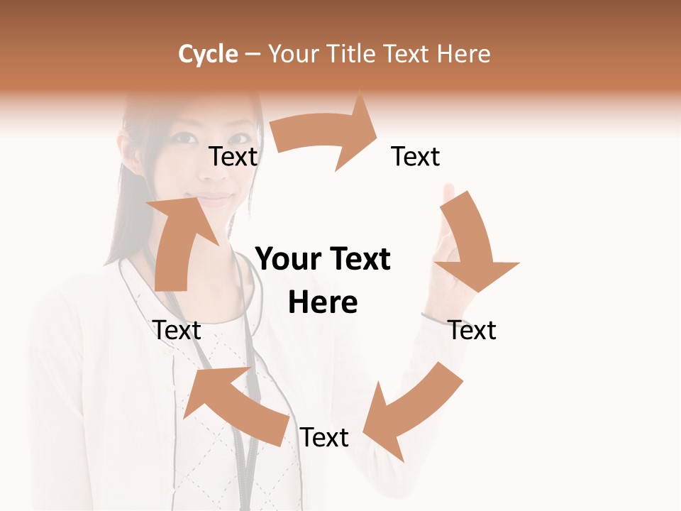 Message White Background Businesswoman PowerPoint Template