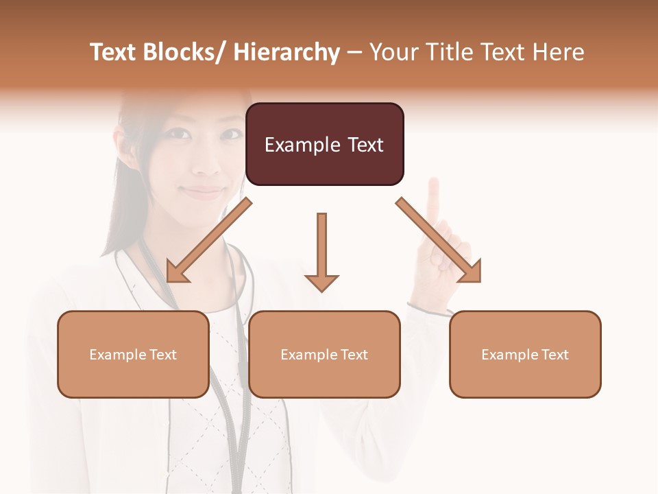 Message White Background Businesswoman PowerPoint Template