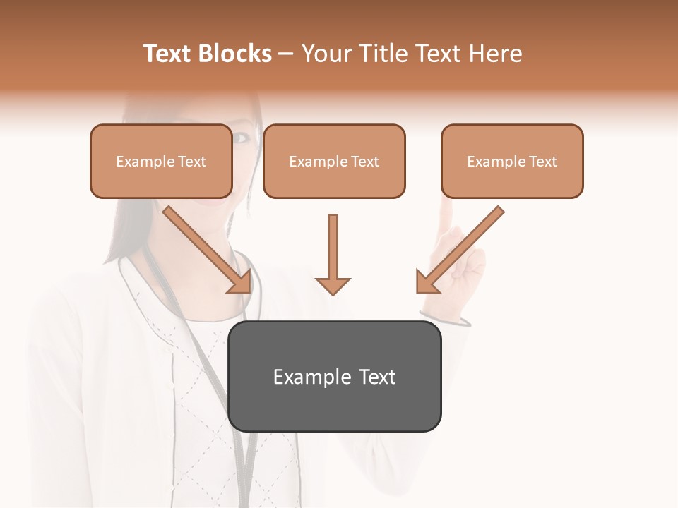 Message White Background Businesswoman PowerPoint Template