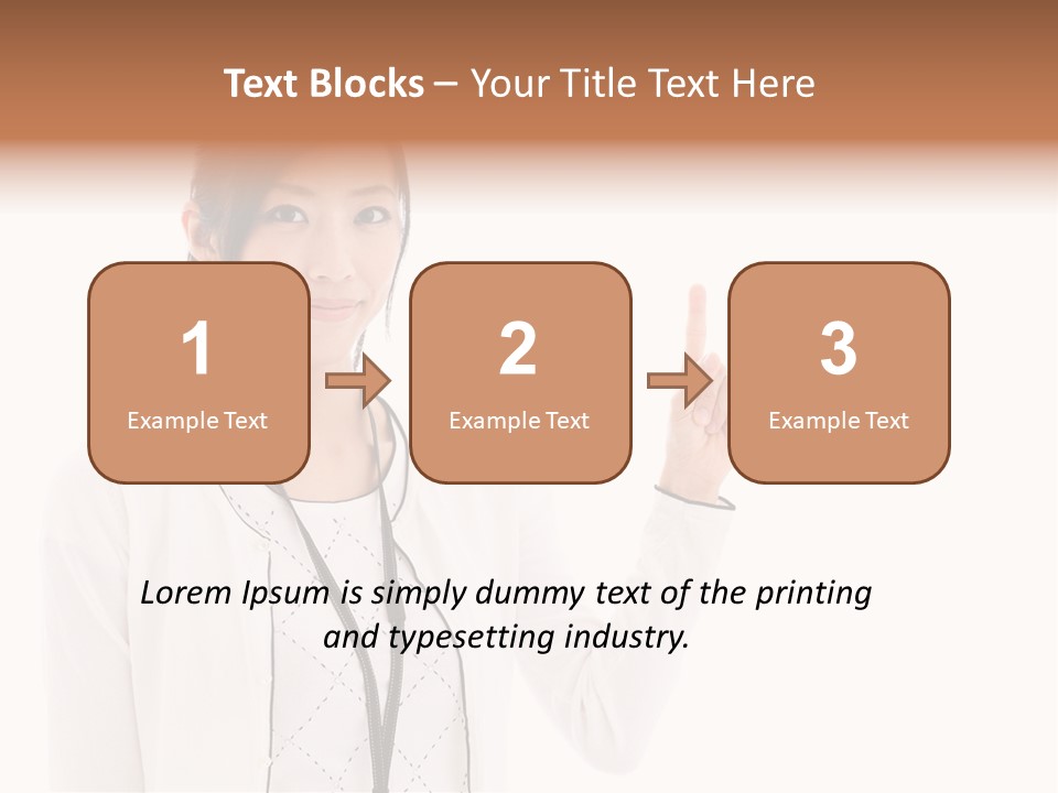 Message White Background Businesswoman PowerPoint Template