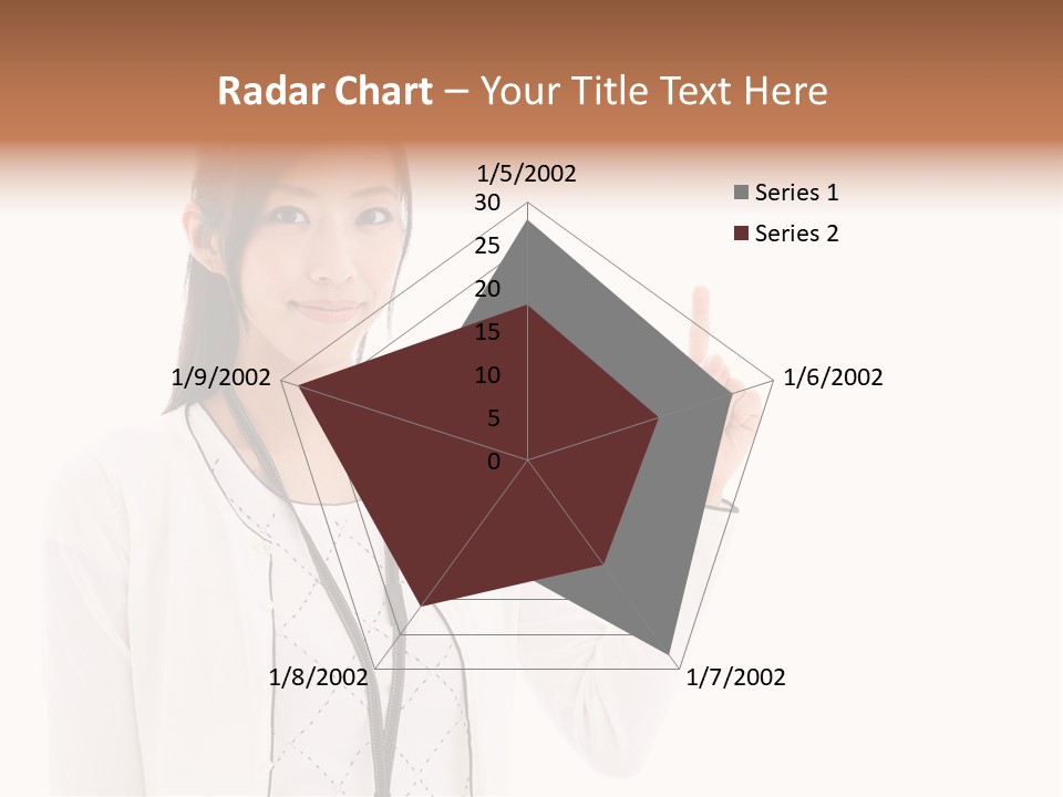 Message White Background Businesswoman PowerPoint Template