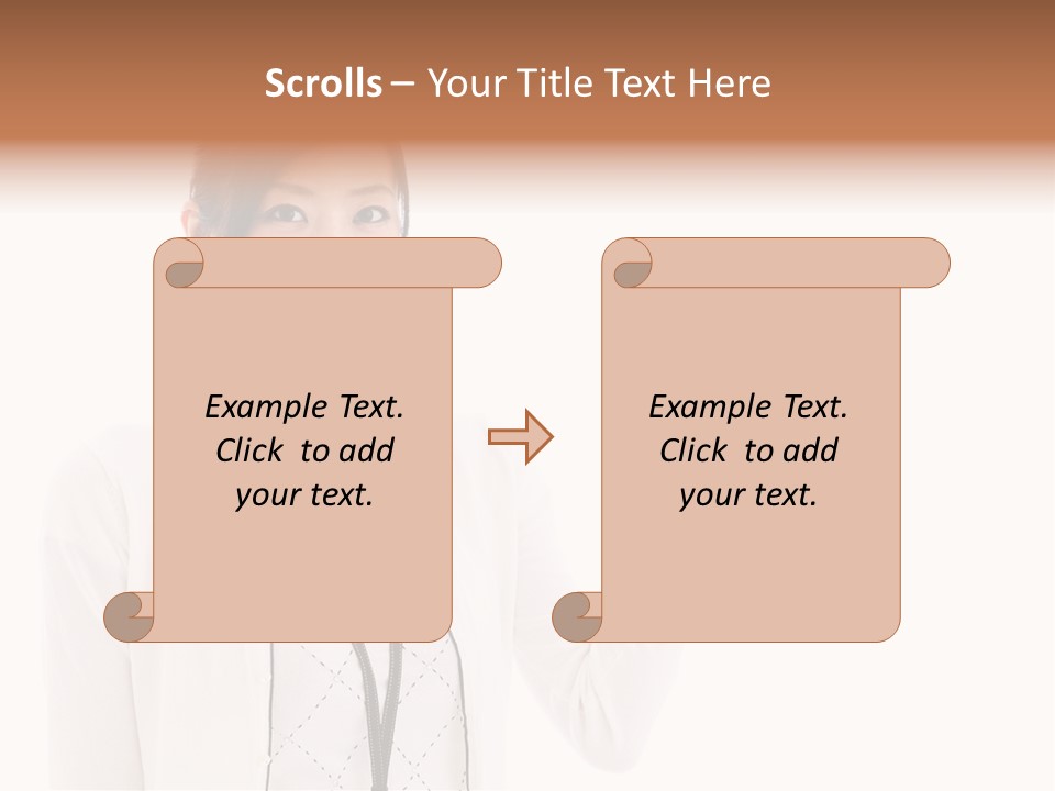 Message White Background Businesswoman PowerPoint Template