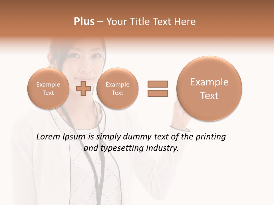 Message White Background Businesswoman PowerPoint Template