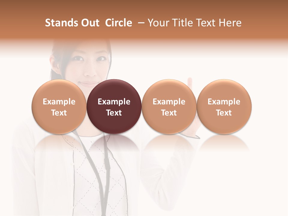 Message White Background Businesswoman PowerPoint Template