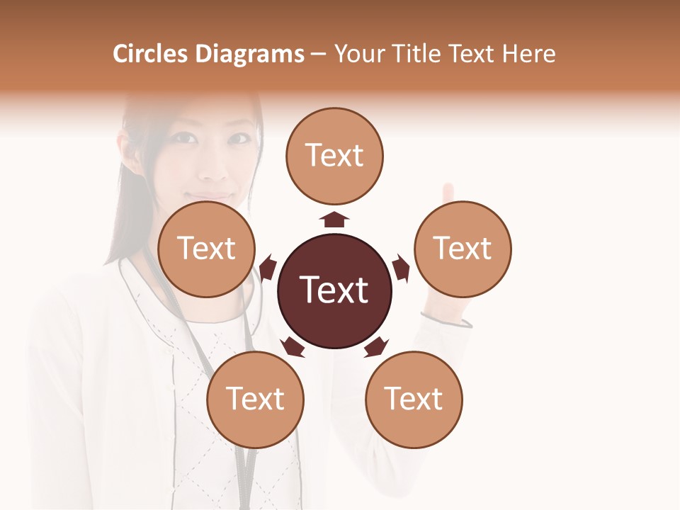 Message White Background Businesswoman PowerPoint Template