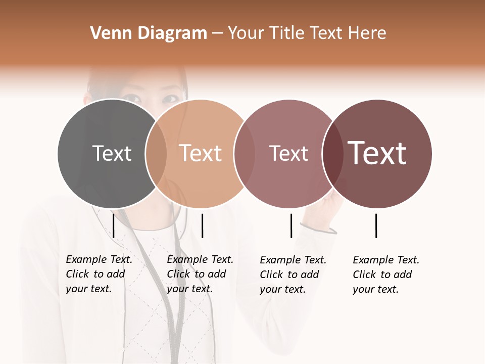 Message White Background Businesswoman PowerPoint Template