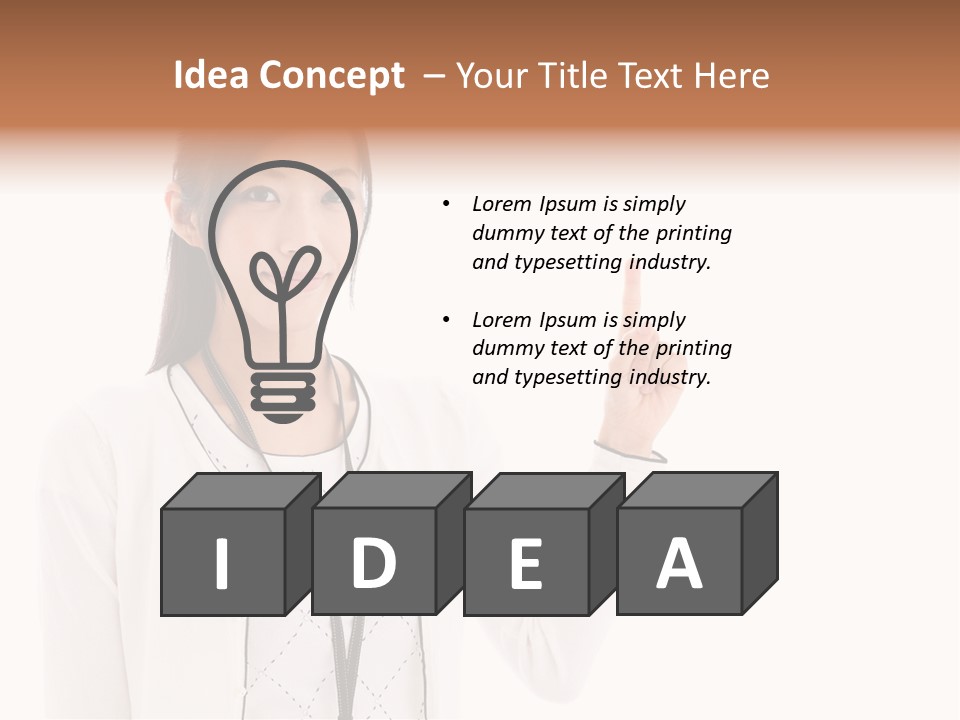 Message White Background Businesswoman PowerPoint Template