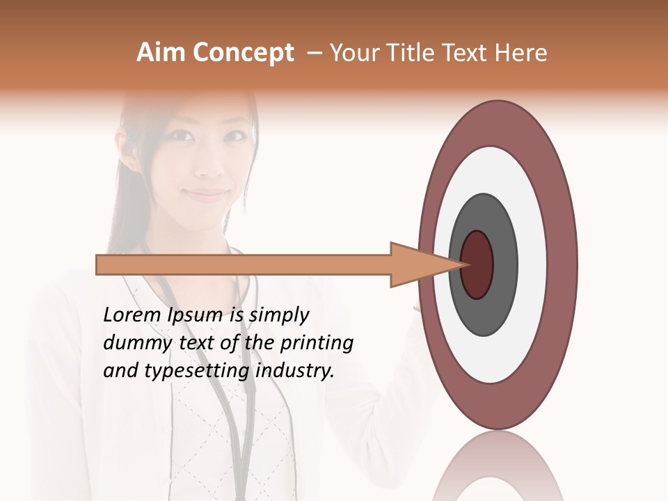 Message White Background Businesswoman PowerPoint Template