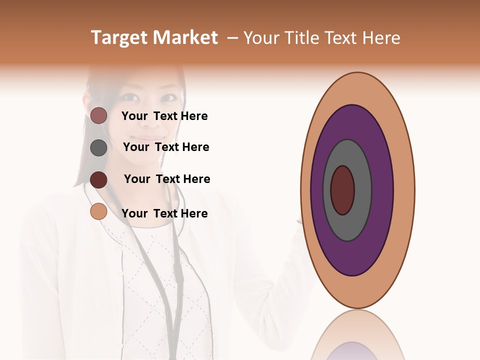 Message White Background Businesswoman PowerPoint Template