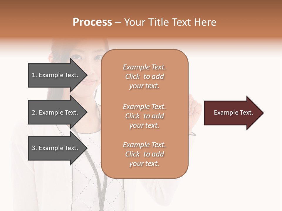 Message White Background Businesswoman PowerPoint Template