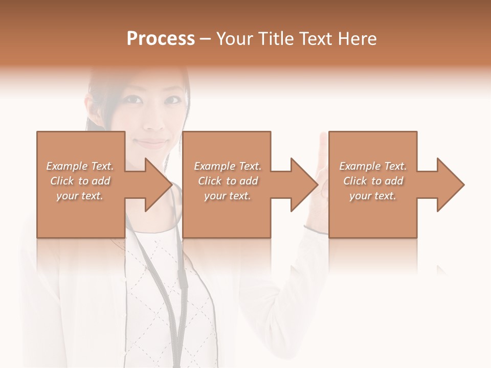 Message White Background Businesswoman PowerPoint Template