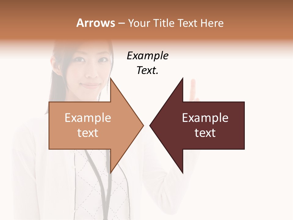 Message White Background Businesswoman PowerPoint Template