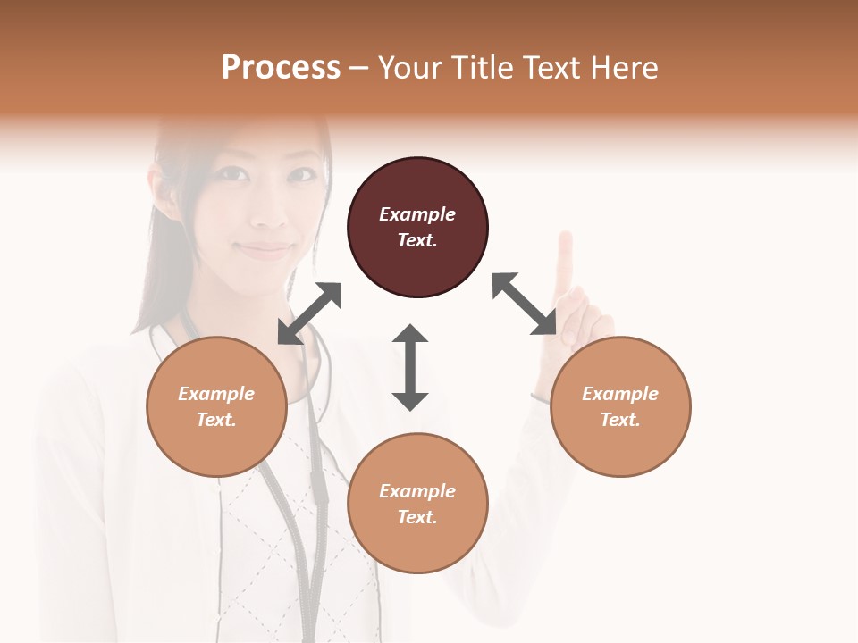 Message White Background Businesswoman PowerPoint Template