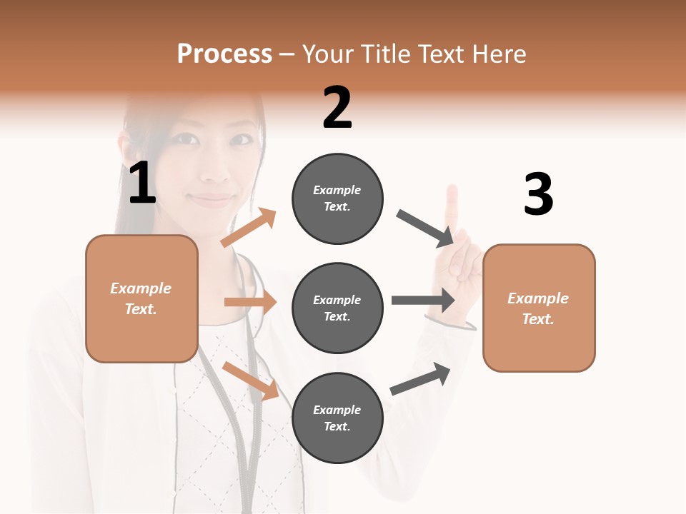 Message White Background Businesswoman PowerPoint Template