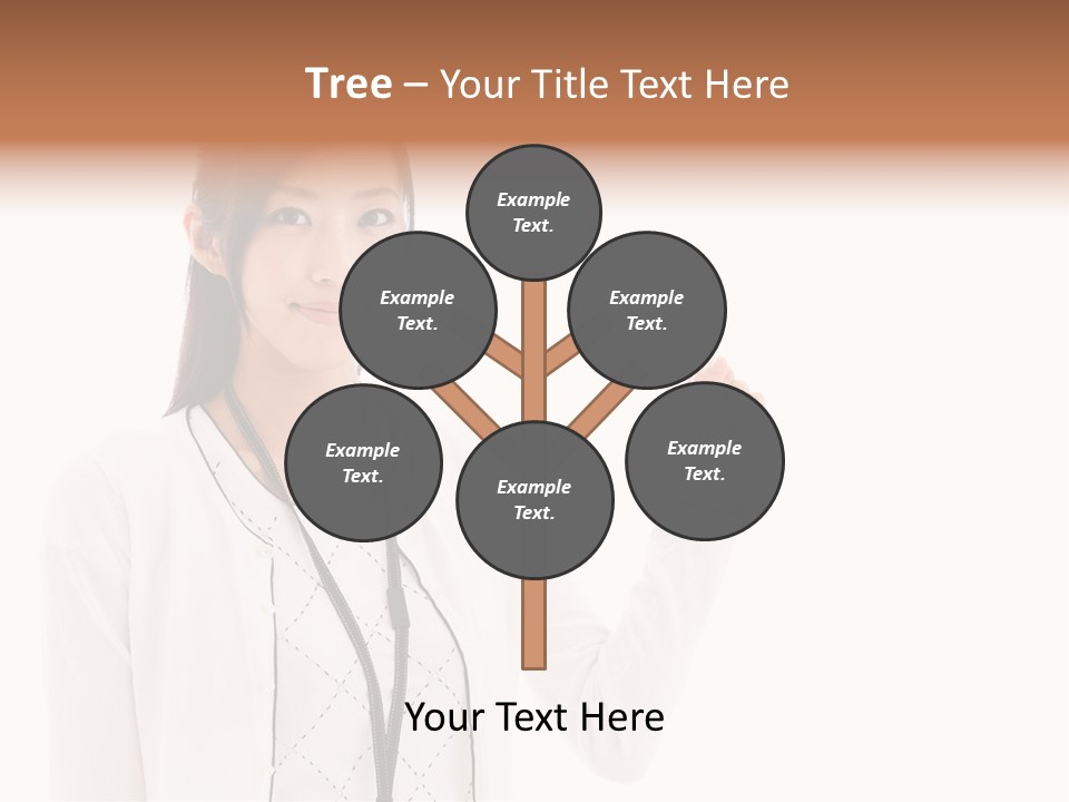 Message White Background Businesswoman PowerPoint Template