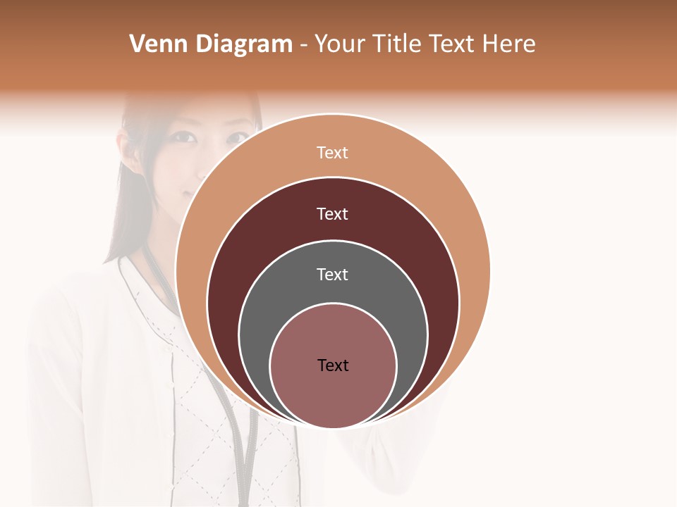 Message White Background Businesswoman PowerPoint Template