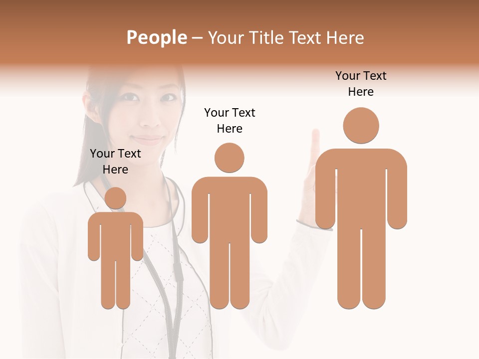 Message White Background Businesswoman PowerPoint Template